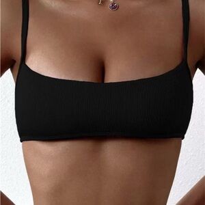 SHEIN Black Ribbed Bikini Top (unworn)